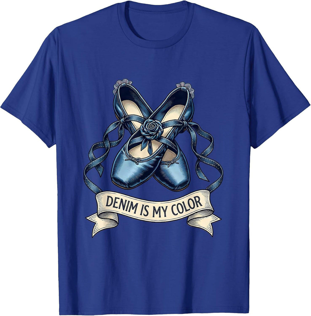 Denim Is My Color Cowgirl Design T-Shirt - Royal Blue