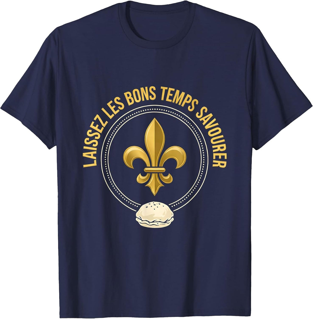 Laissez Les Bons Temps Savourer New Orleans Mardi Gras T-Shirt - Navy Blue