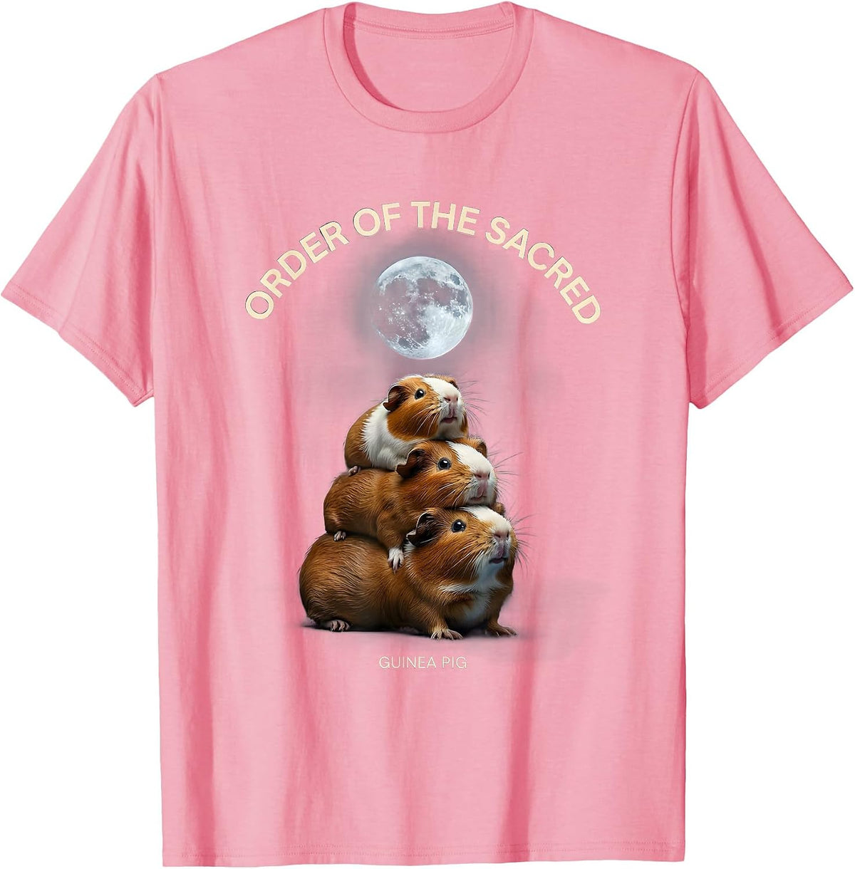 Order of the Sacred Guinea Pig Funny Guinea Pig Lover Parody T-Shirt - Pink