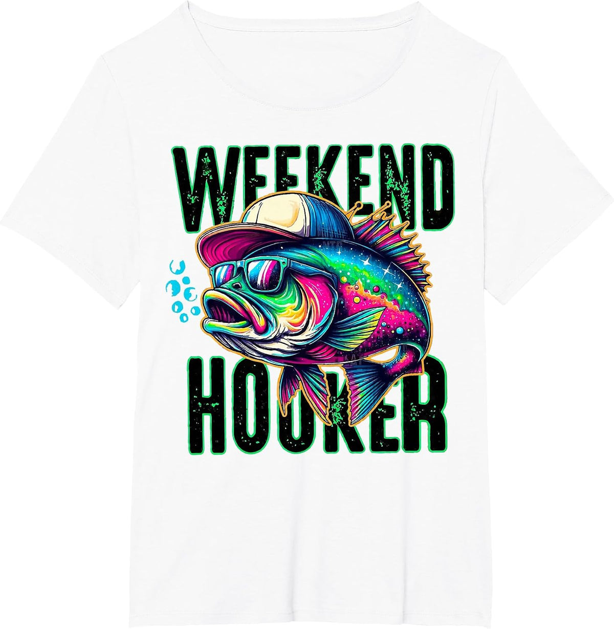 Weekend Hooker Colorful Fishing T-Shirt - White