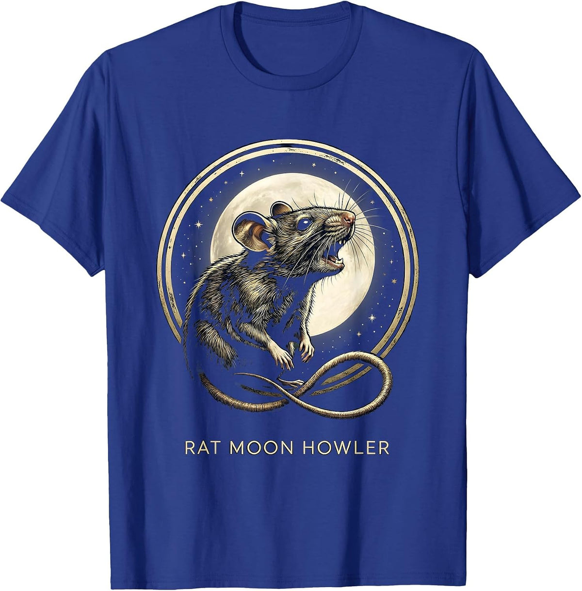 Rat Moon Howler Funny Ferret Lover Pet Owner Humor T-Shirt - Royal Blue