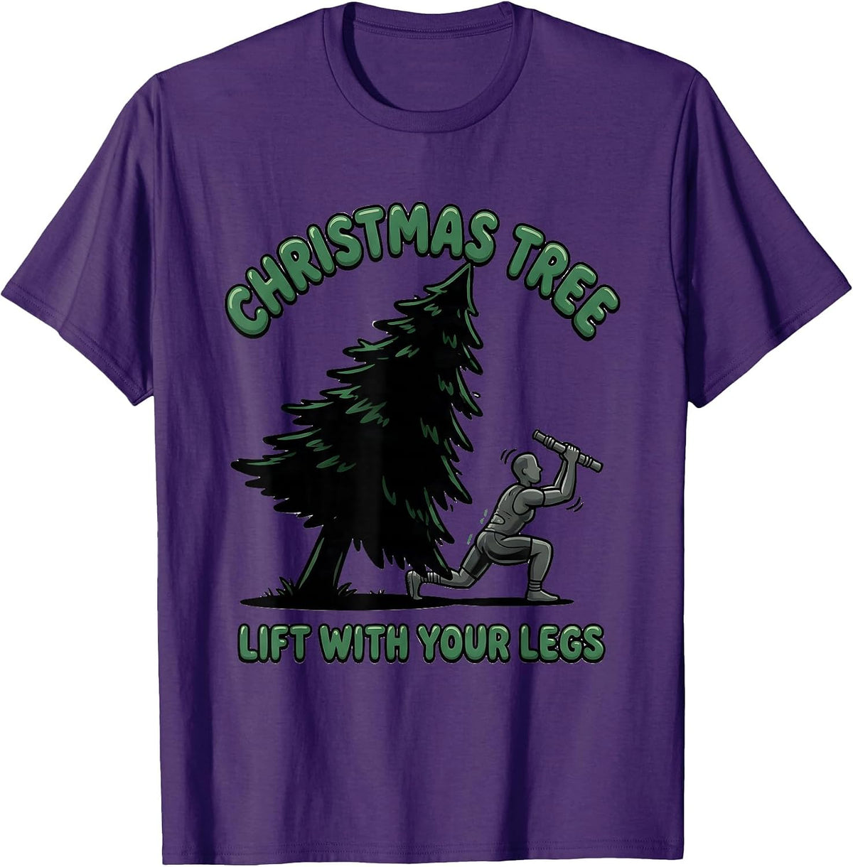 Men's Christmas Tree Lift With Your Legs Funny Physical Therapist T-Shirt - Purple