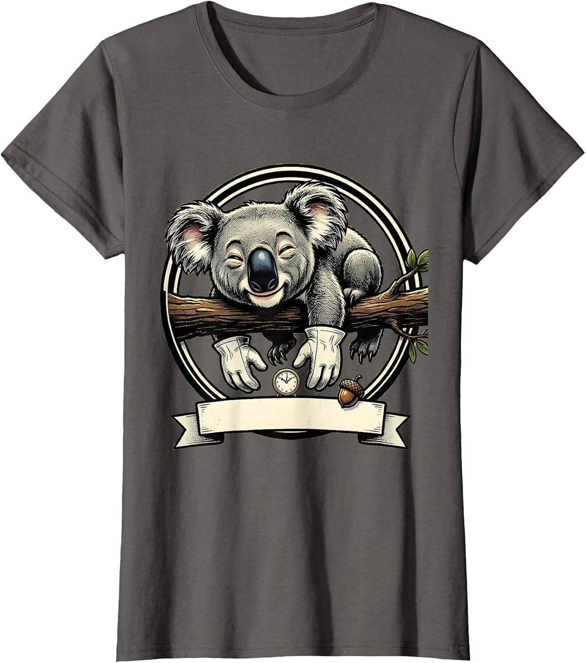 Women's Koala Bear Retro Cartoon Funny Animal Lover Gift T-Shirt - Asphalt Grey