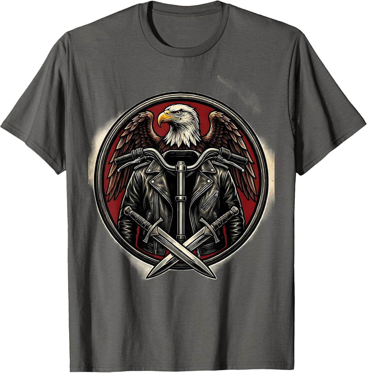 Vintage Motorcycle Jacket Graphic Tee T-Shirt - Asphalt Grey