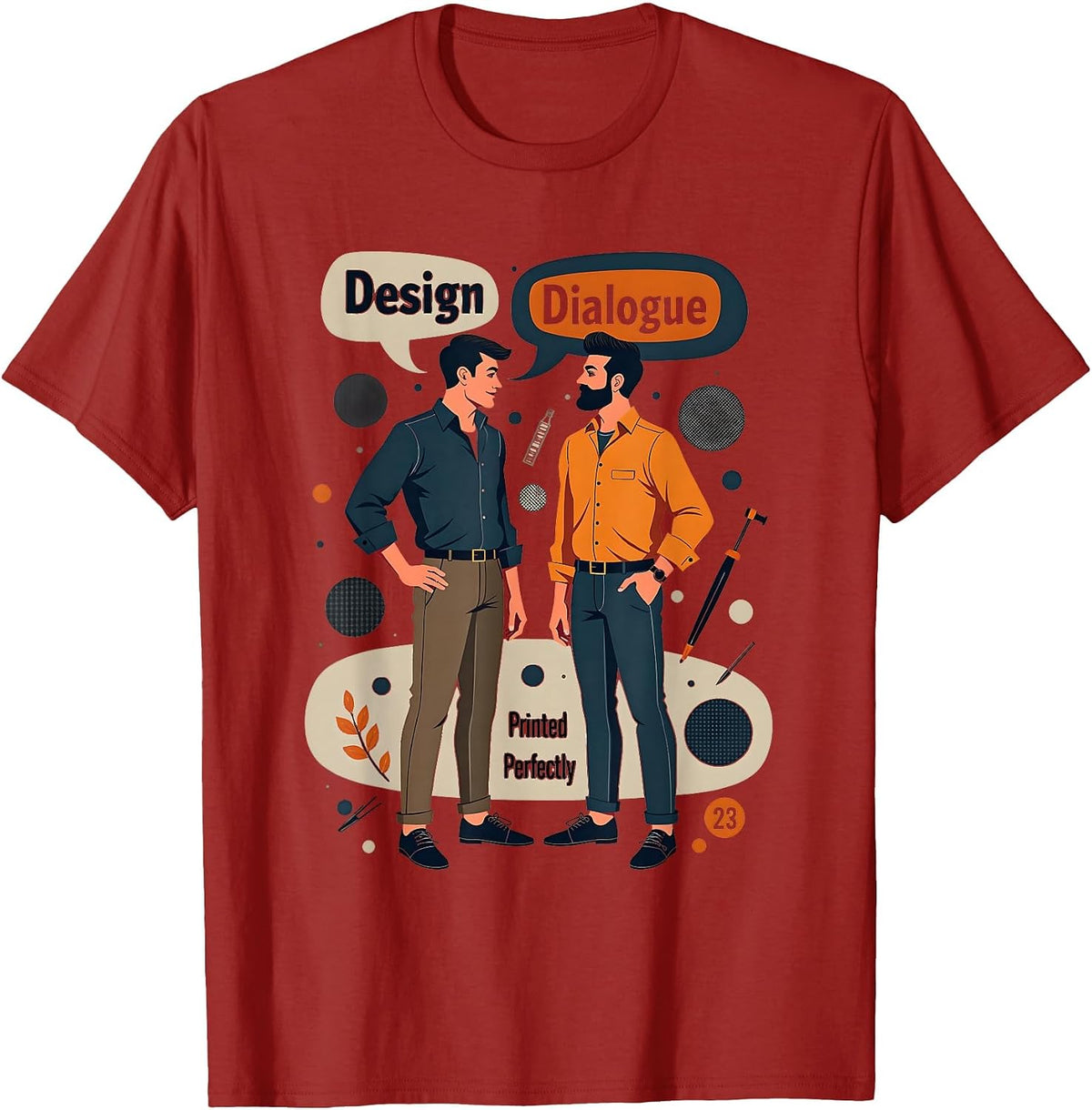 Design Dialogue Printed Perfectly Graphic T-Shirt - Cranberry Red