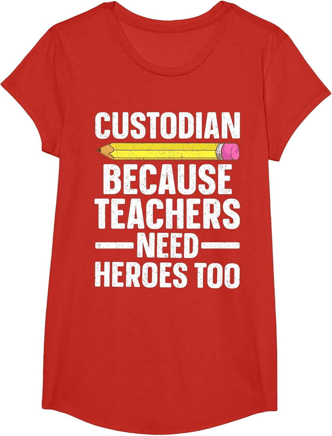Best Custodian Design for Men Women Janitor School Custodian T-Shirt - Girls Red