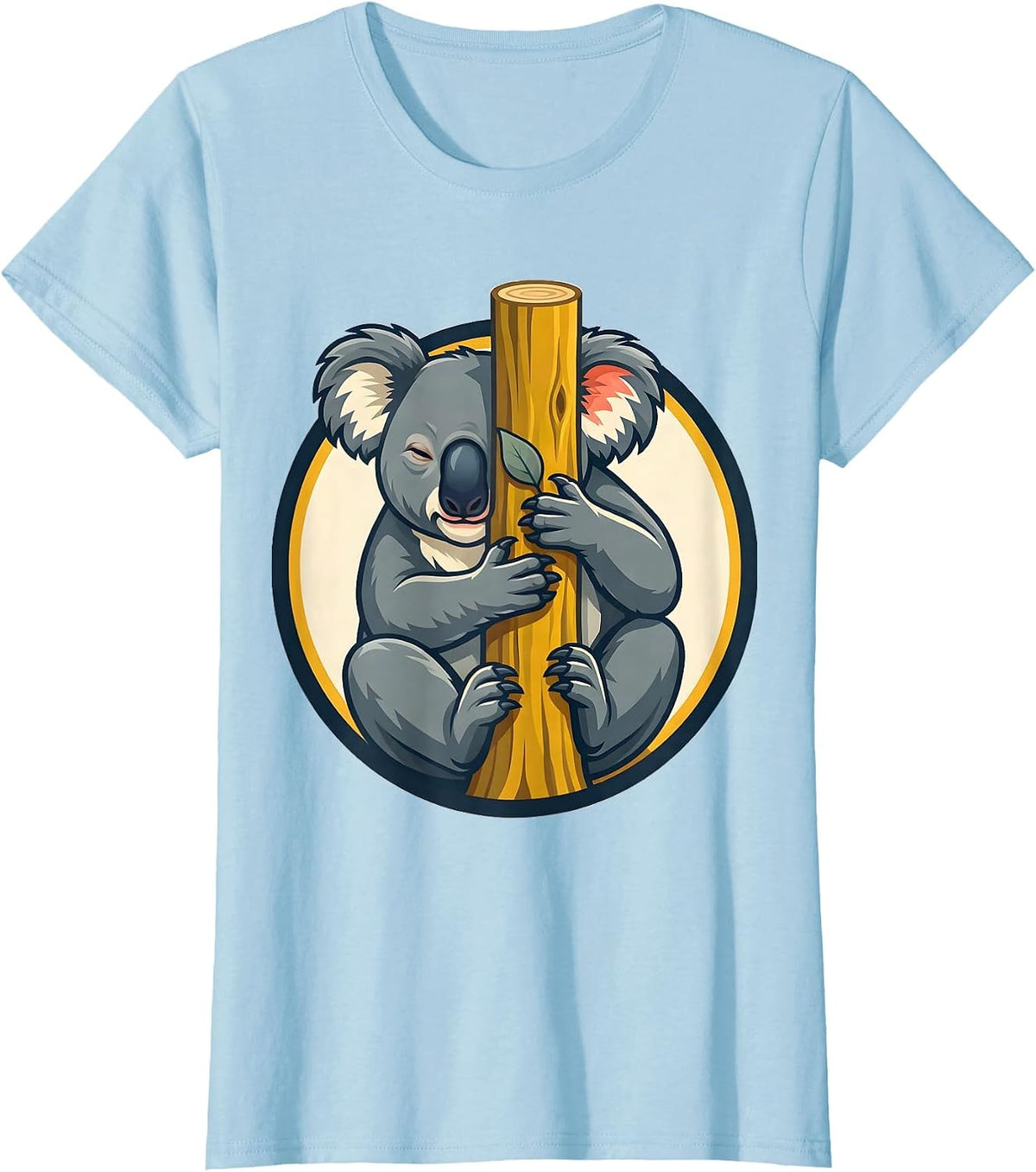 Koala Tree Hugger Cute Animal Lover Humor T-Shirt - Baby Blue
