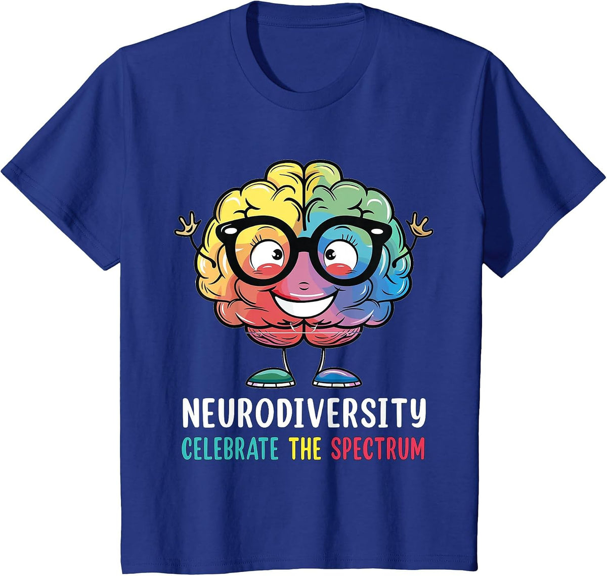 Neurodiversity Brain Autism Awareness ASD ADHD Men Women Kid T-Shirt - Royal Blue