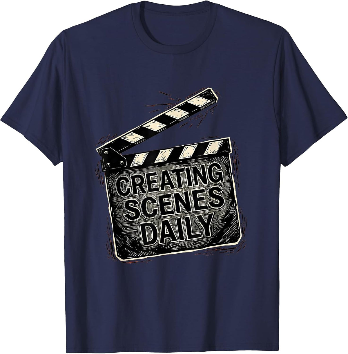 Creating Scenes Daily Graphic Design T-Shirt - Navy Blue