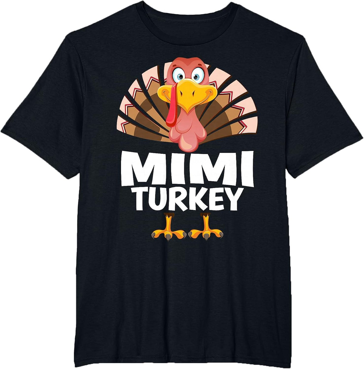Thanksgiving Mimi Turkey Matching Pajama T-Shirt - Black
