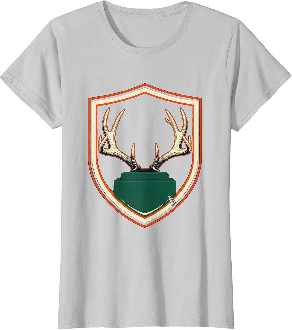 Women's First Buck Youth Deer Season Hunting Dad Gift T-Shirt - Silver Grey