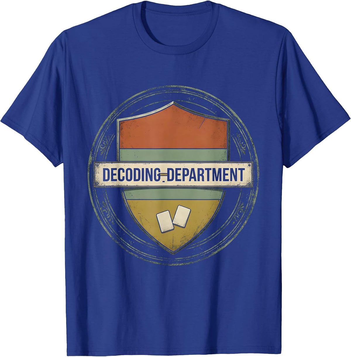 Decoding Department Vintage Dyslexia Teacher Specialist T-Shirt - Royal Blue