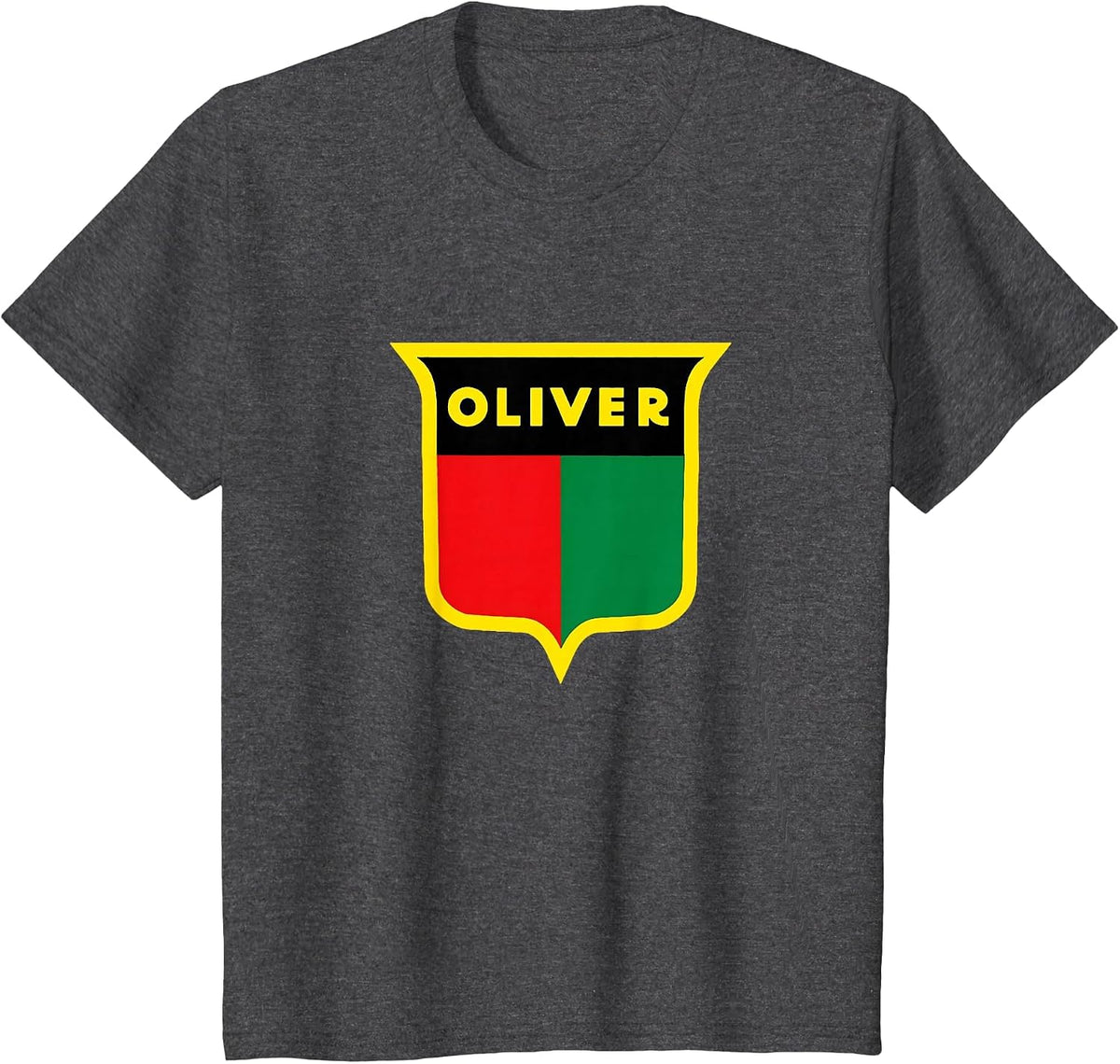 Oliver Tractors Vintage Logo Retro Farming Apparel T-Shirt - Dark Heather Grey