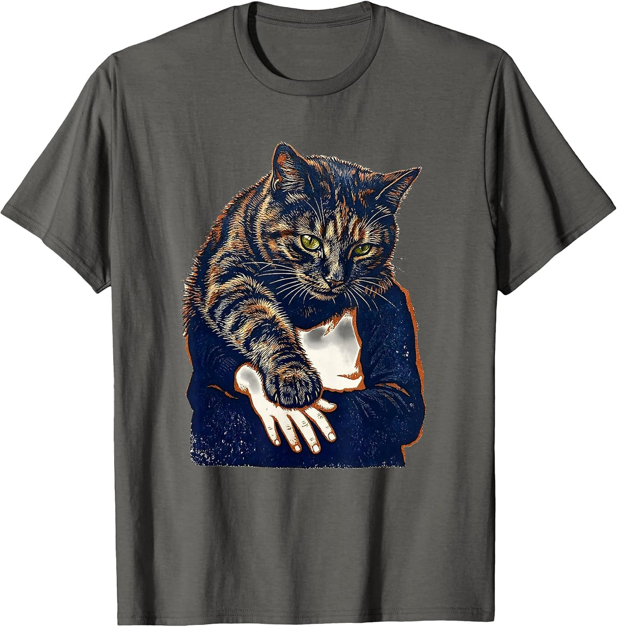 Men's Tortoiseshell Cat Owner Tortitude Humor Retro T-Shirt - Asphalt Grey