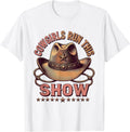 Men's Cowgirls Run This Show Rodeo Graphic Design T-Shirt - White