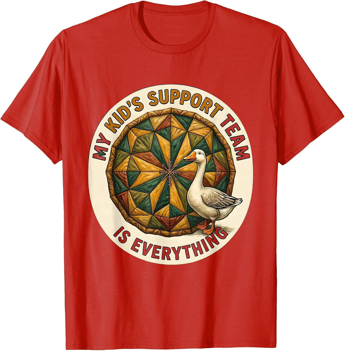 Men's My Kid's Support Team Is Everything Funny Special Education T-Shirt - Red