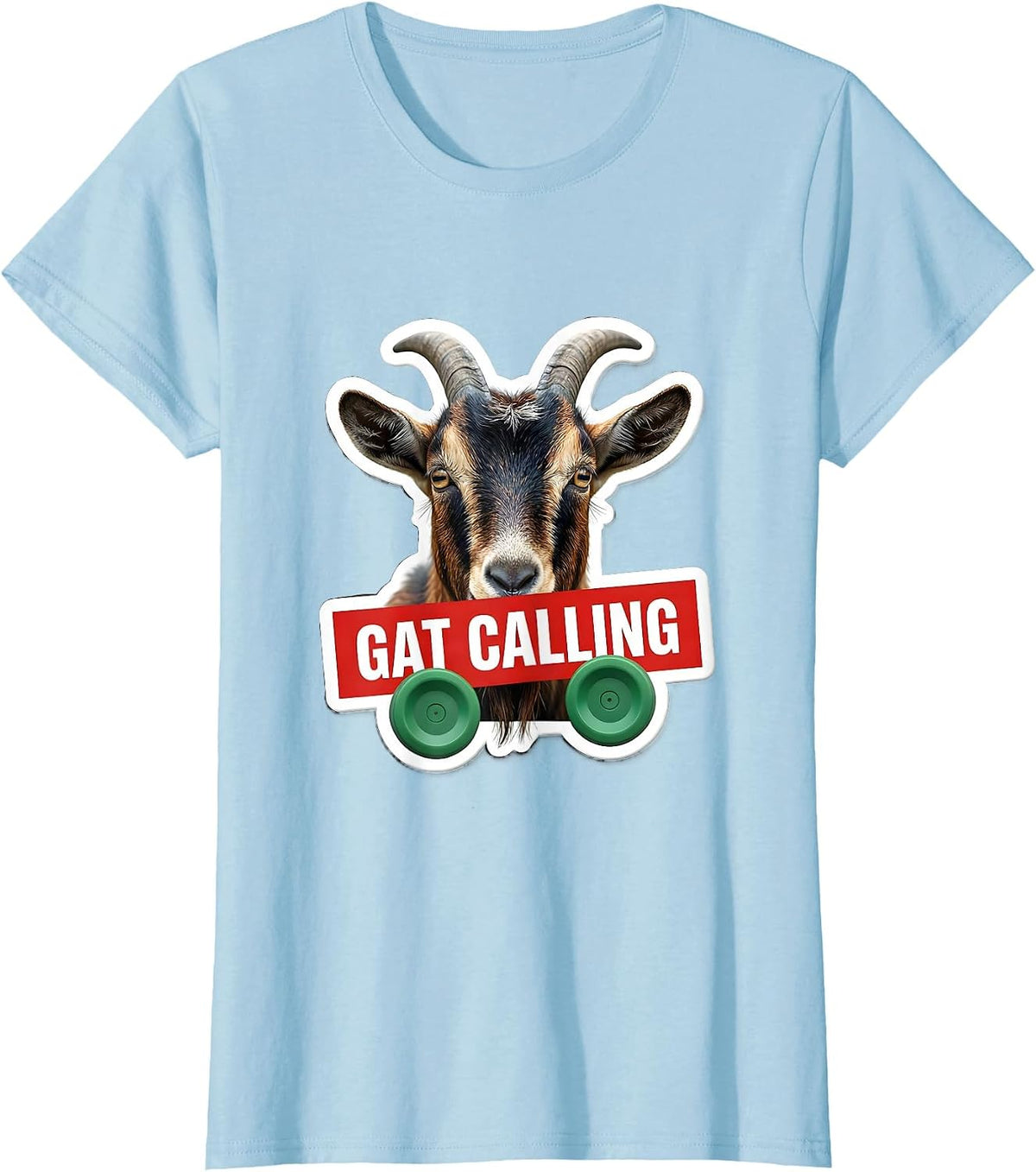 Women's Gat Calling Funny Misspelled Fish Meme Absurdist Humor T-Shirt - Baby Blue