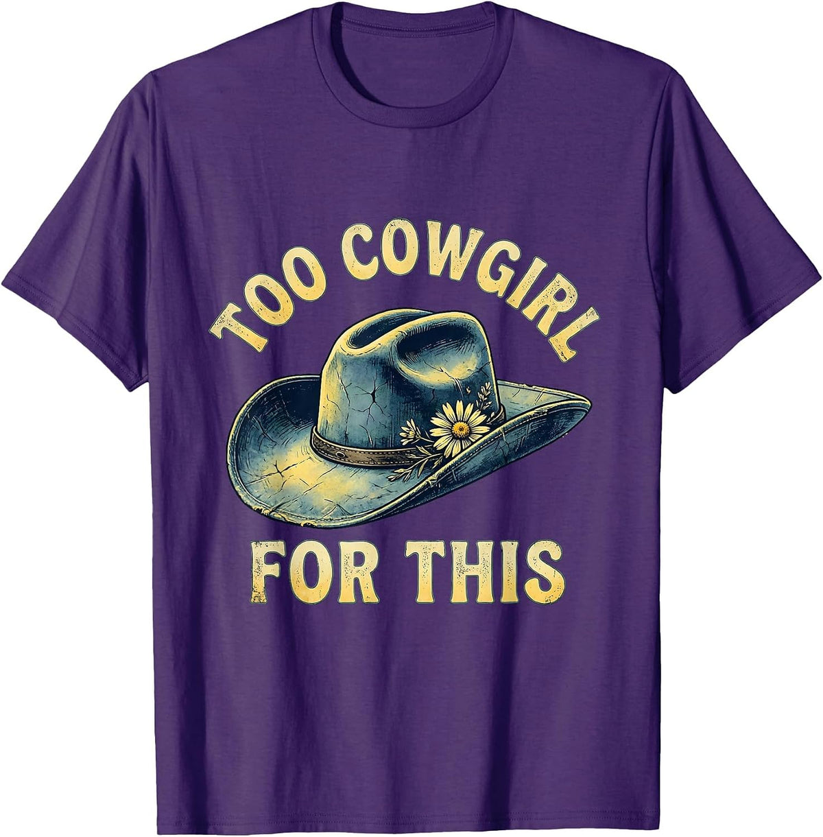 Men's Too Cowgirl For This Denim Western Design T-Shirt - Purple