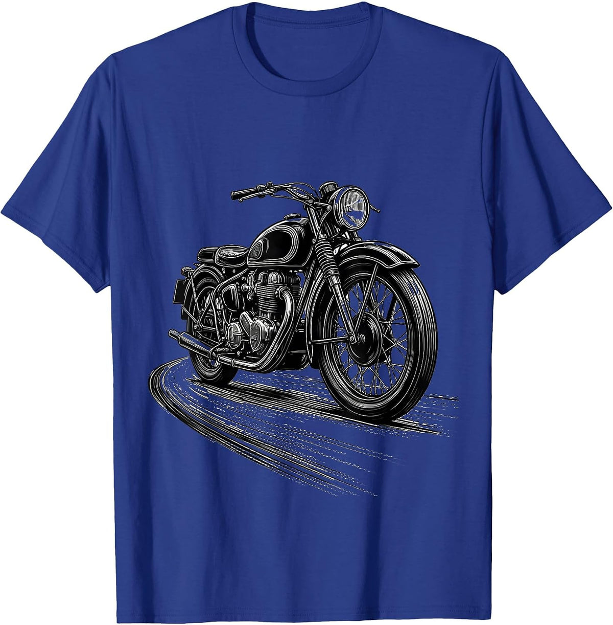Vintage Motorcycle Retro Classic Car Biker Humor T-Shirt - Royal Blue