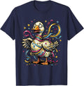 Silly Goose Tangled in Party Streamers T-Shirt - Navy Blue