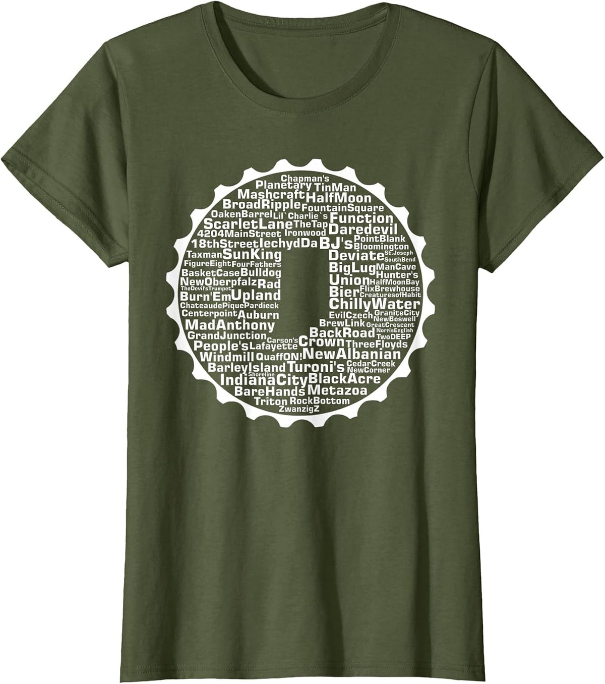 Drink Local Indiana Breweries T-Shirt - Olive Green