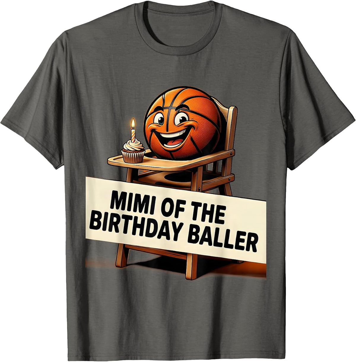 Men's Mimi Of The Birthday Baller Funny Family Matching Party T-Shirt - Asphalt Grey
