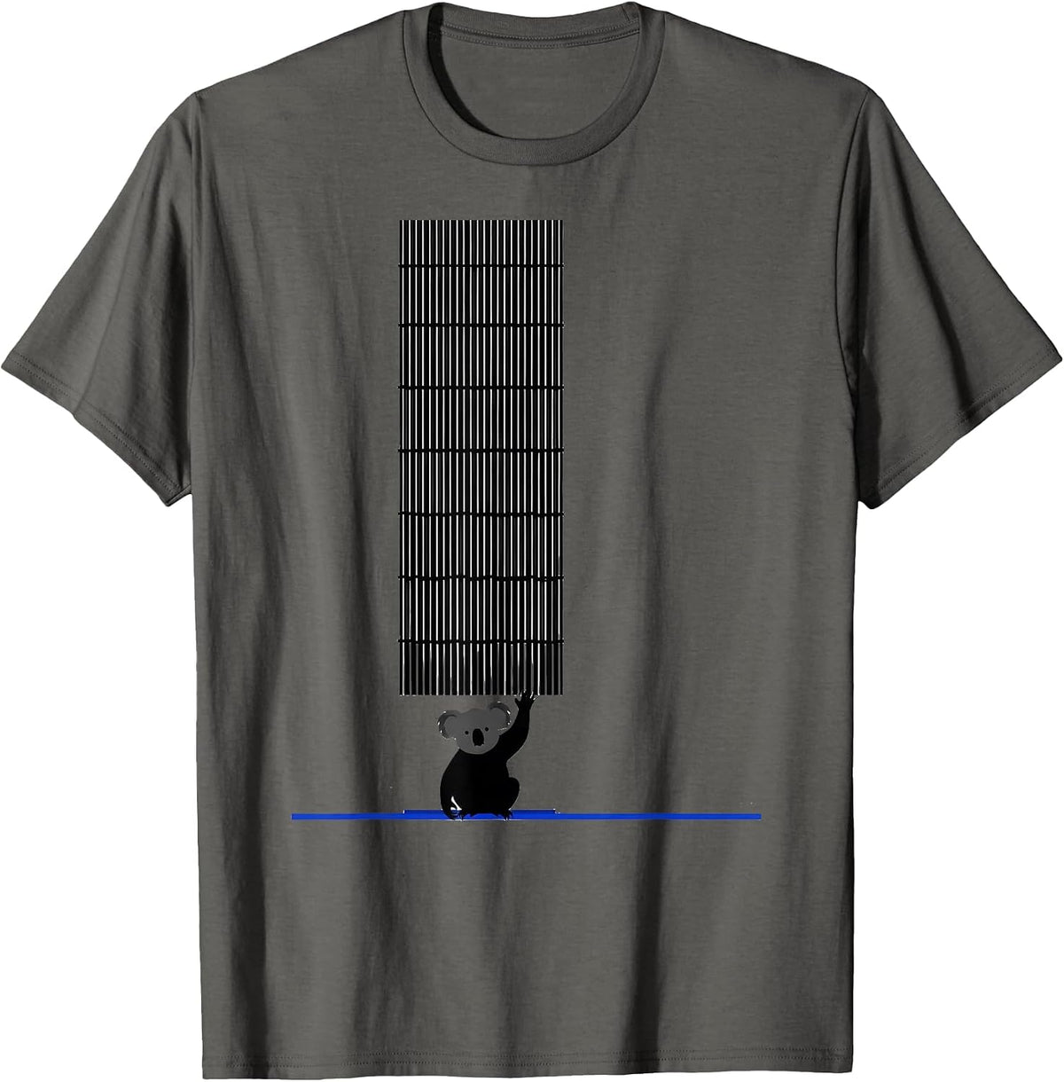 Koala Tick Tally Cute Animal Lover Humor T-Shirt - Asphalt Grey