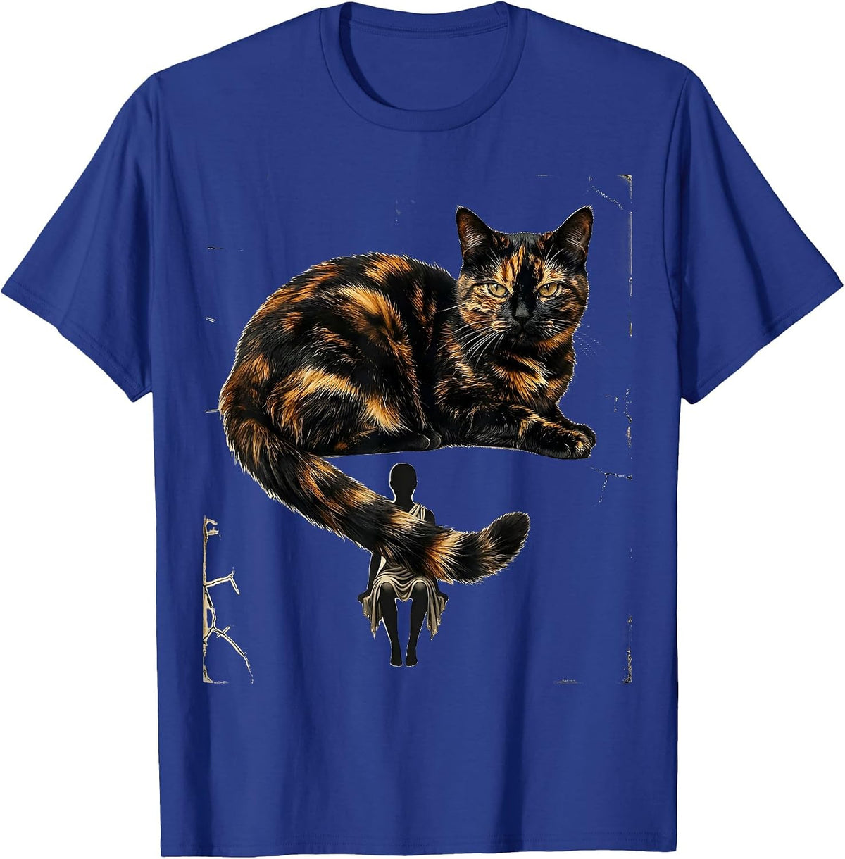 Tortoiseshell Cat Tortie Cat Lover Distressed T-Shirt - Royal Blue