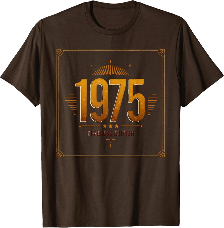 Vintage 1975 Timeless Edition Retro Design T-Shirt - Brown