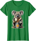 Women's Koala Tea Lover Funny Cute Animal Humor T-Shirt - Kelly Green