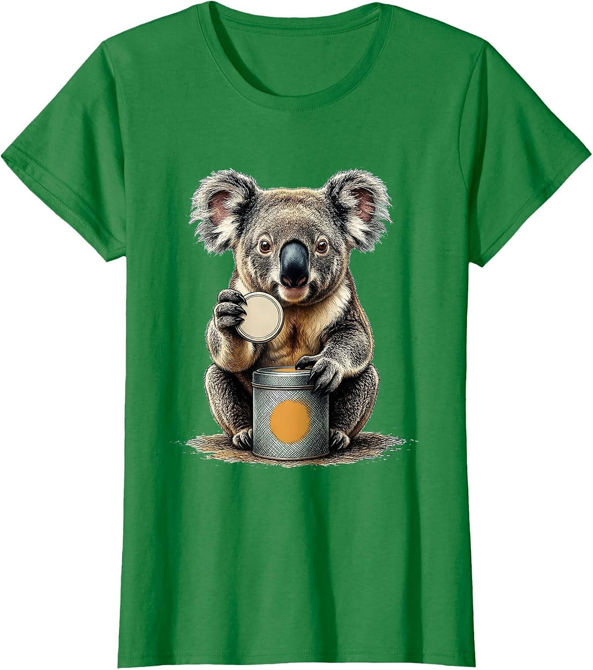 Women's Koala Tea Lover Funny Cute Animal Humor T-Shirt - Kelly Green
