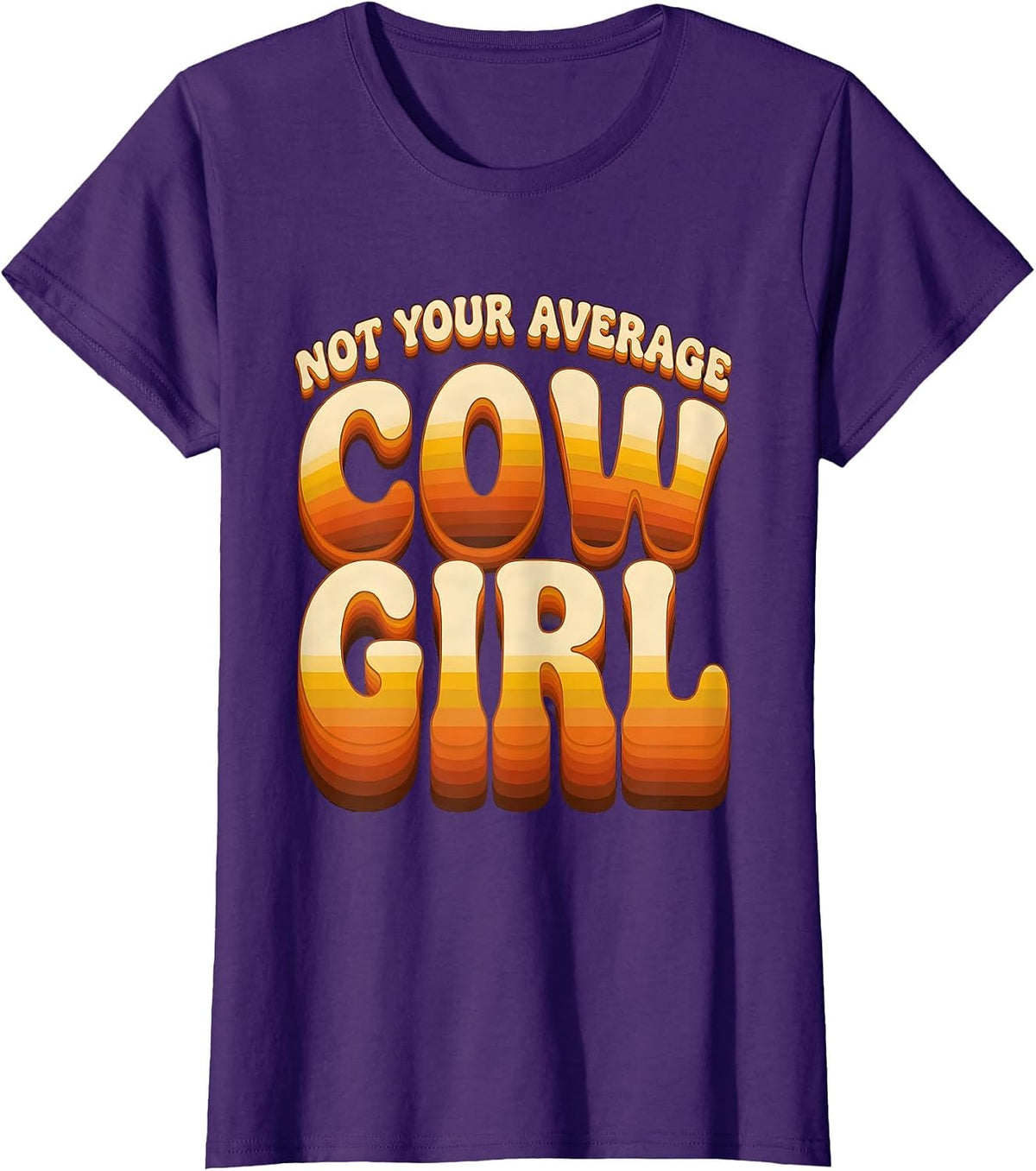 Not Your Average Cowgirl Western Graphic Design T-Shirt - Purple
