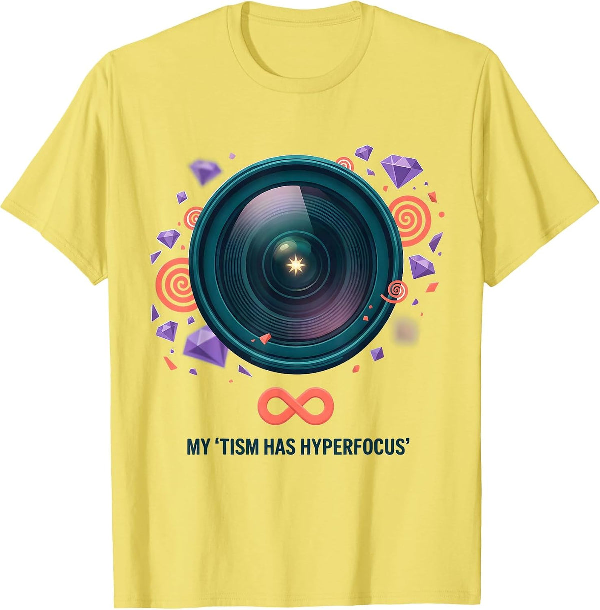 Men's My 'Tism Has Hyperfocus Funny Autistic ADHD Meme T-Shirt - Lemon Yellow