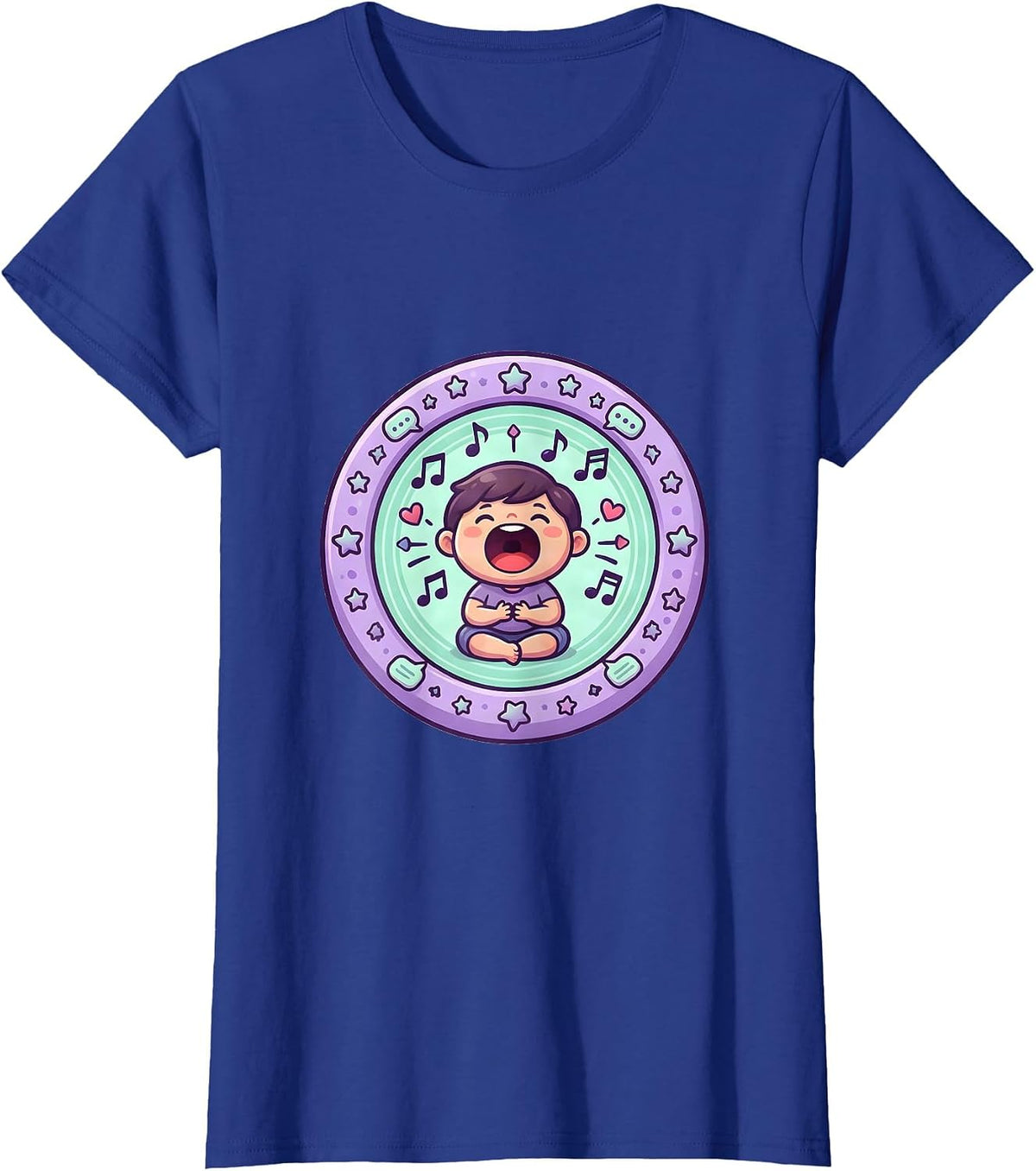 Women's SLP Child Finding Their Voice Silhouette Design T-Shirt - Royal Blue