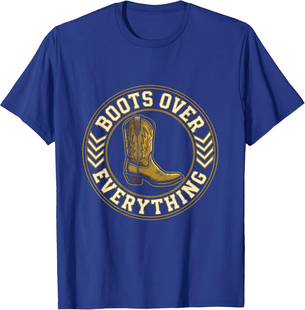 Boots Over Everything Western Pride Design T-Shirt - Royal Blue