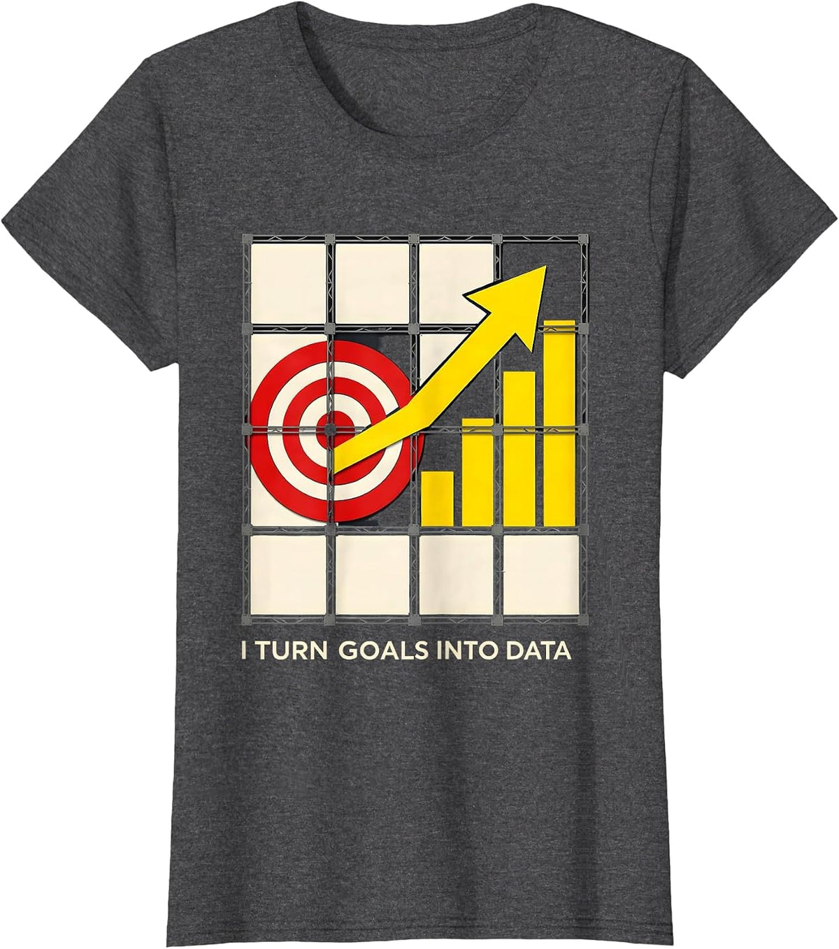 Women's I Turn Goals Into Data Stencil Graphic Special Education T-Shirt - Dark Heather Grey