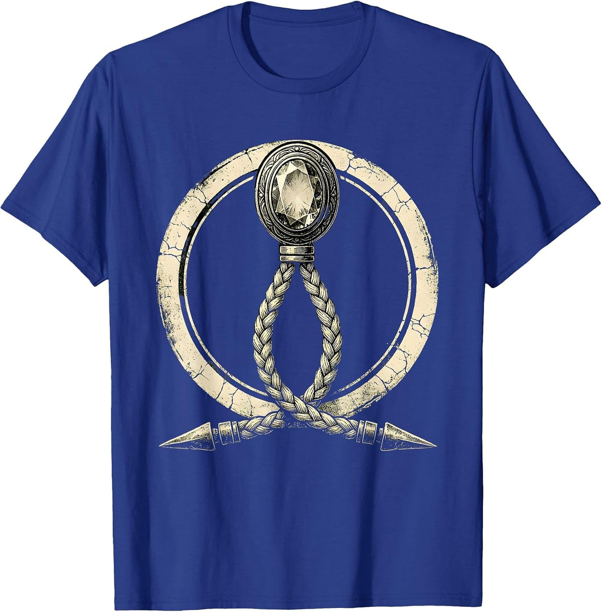 Cowgirl Bolo Tie Turquoise Stone Illustration T-Shirt - Royal Blue