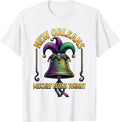 Men's New Orleans Mischief Begins Tonight Festive Mardi Gras T-Shirt - White