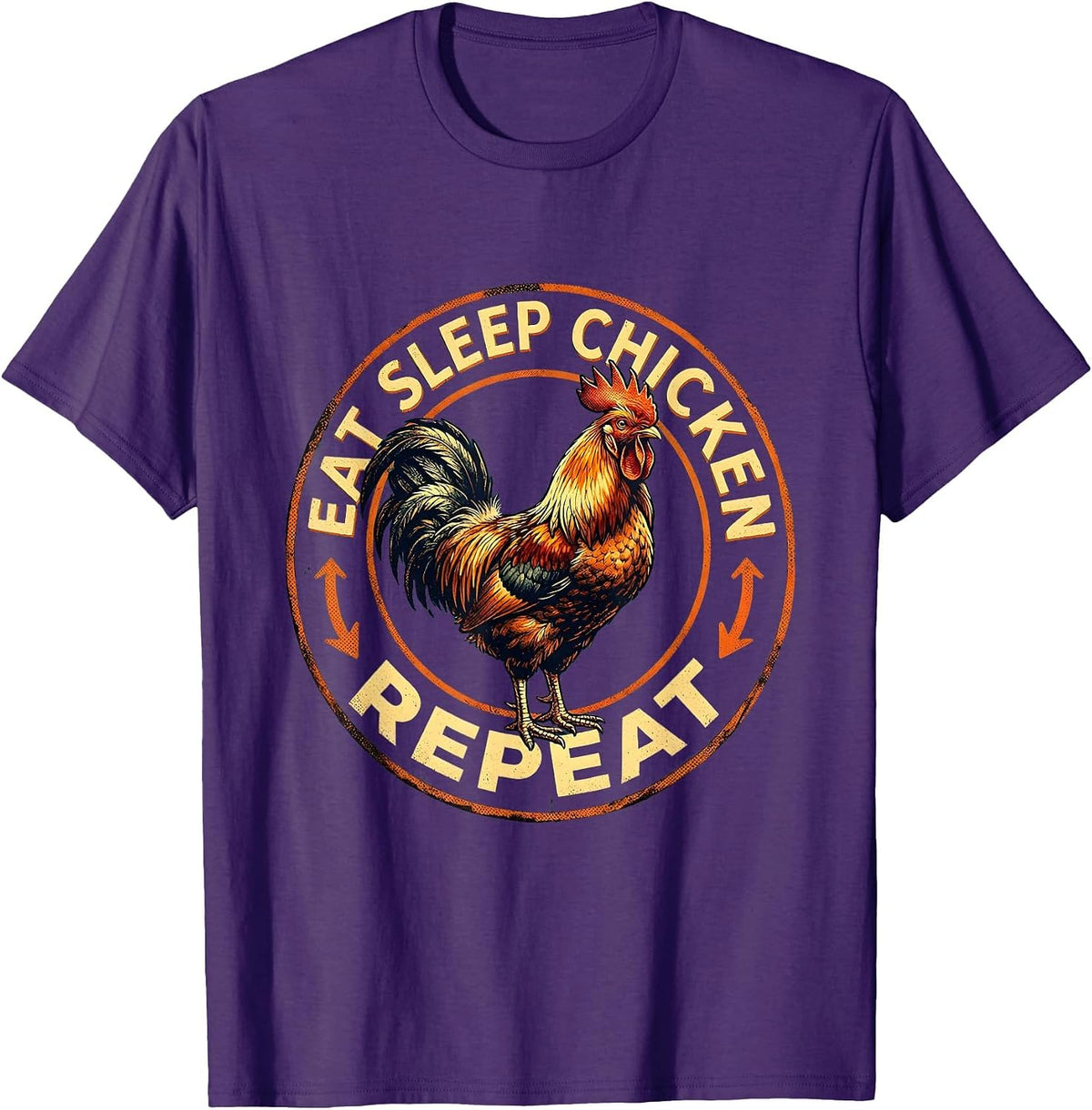 Eat Sleep Chicken Repeat Funny Chicken Lover Design T-Shirt - Purple