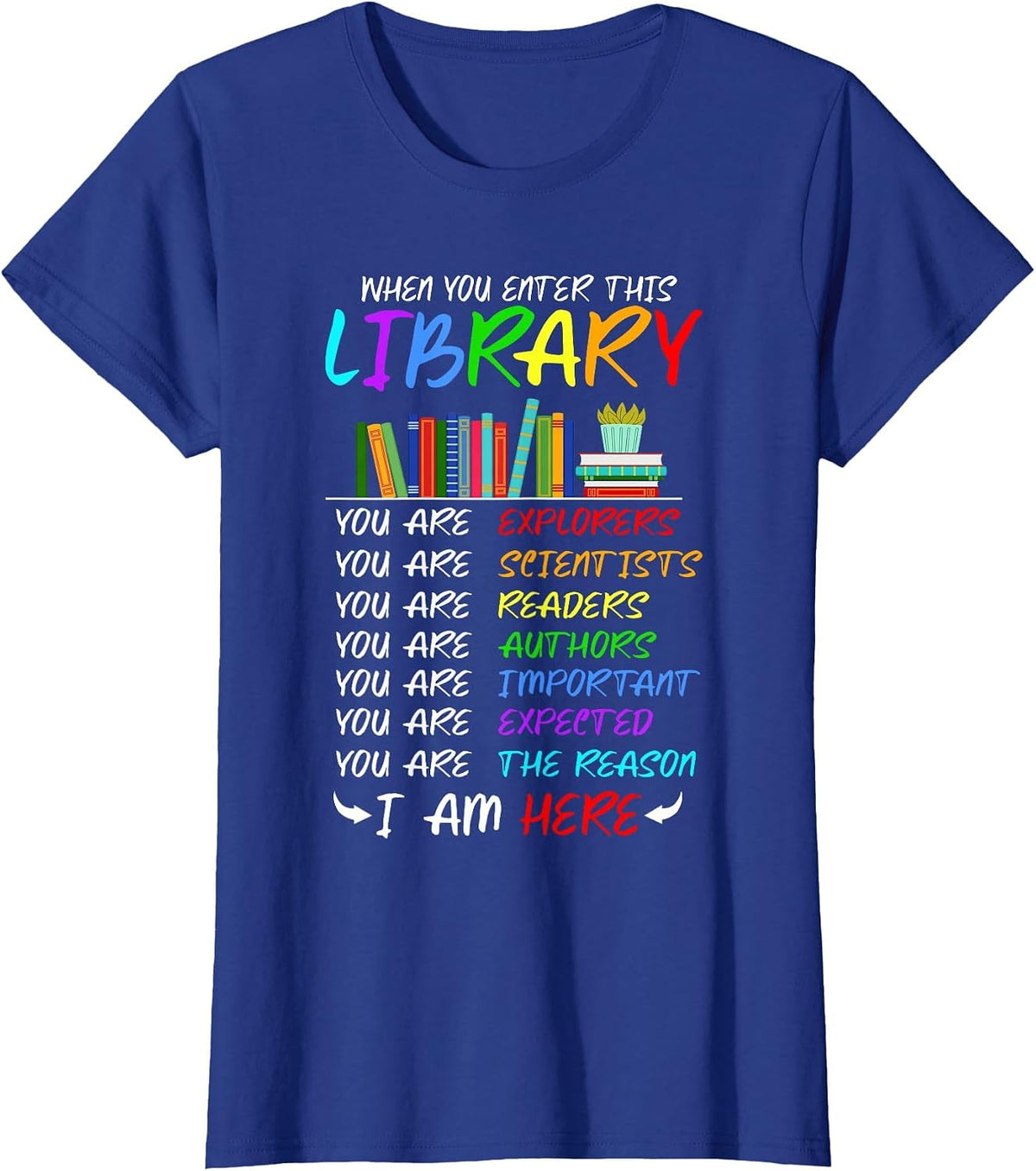 Retro Librarian Book Reader Library Book Reading T-Shirt - Royal Blue