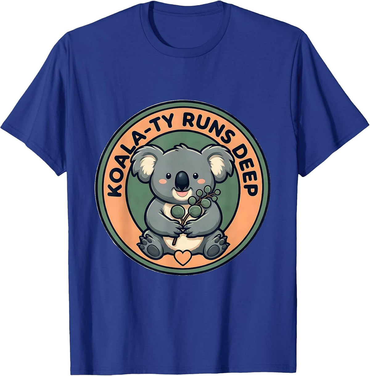 Men's Koala-ty Runs Deep Cute Kawaii Koala Lover Animal Pun Humor T-Shirt - Royal Blue
