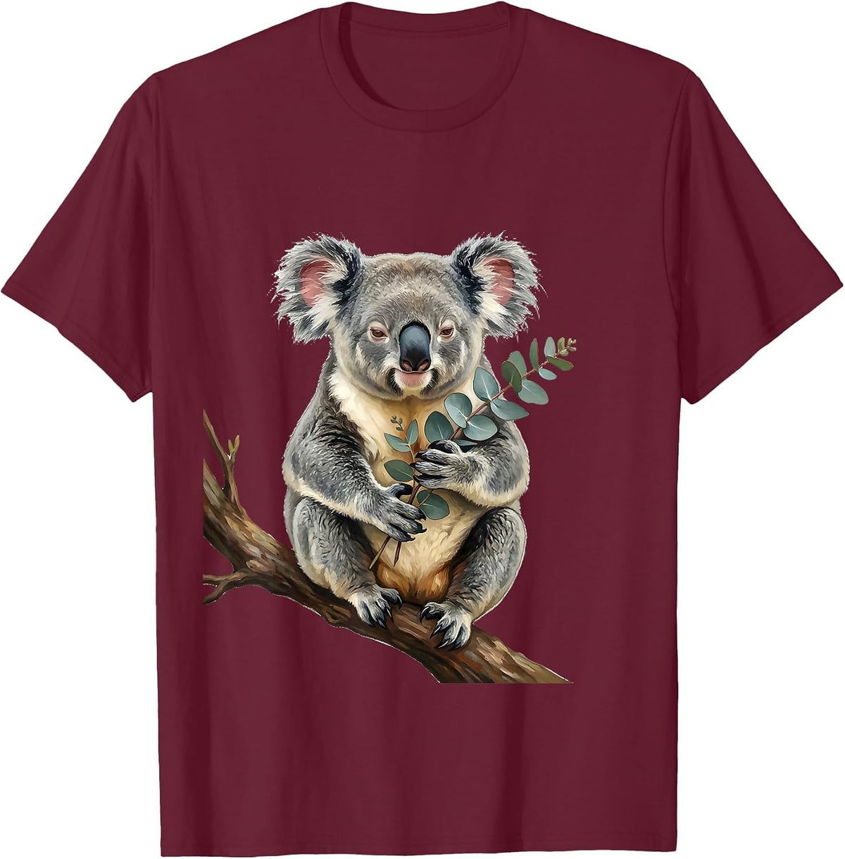 Men's Koala Lover Cute Animal Storybook Gift T-Shirt - Burgundy