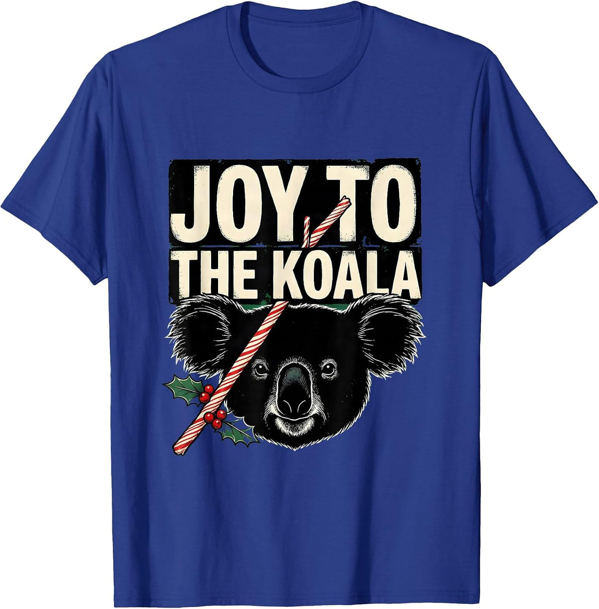 Men's Joy To The Koala Funny Koala Lover Christmas Pun Gift T-Shirt - Royal Blue
