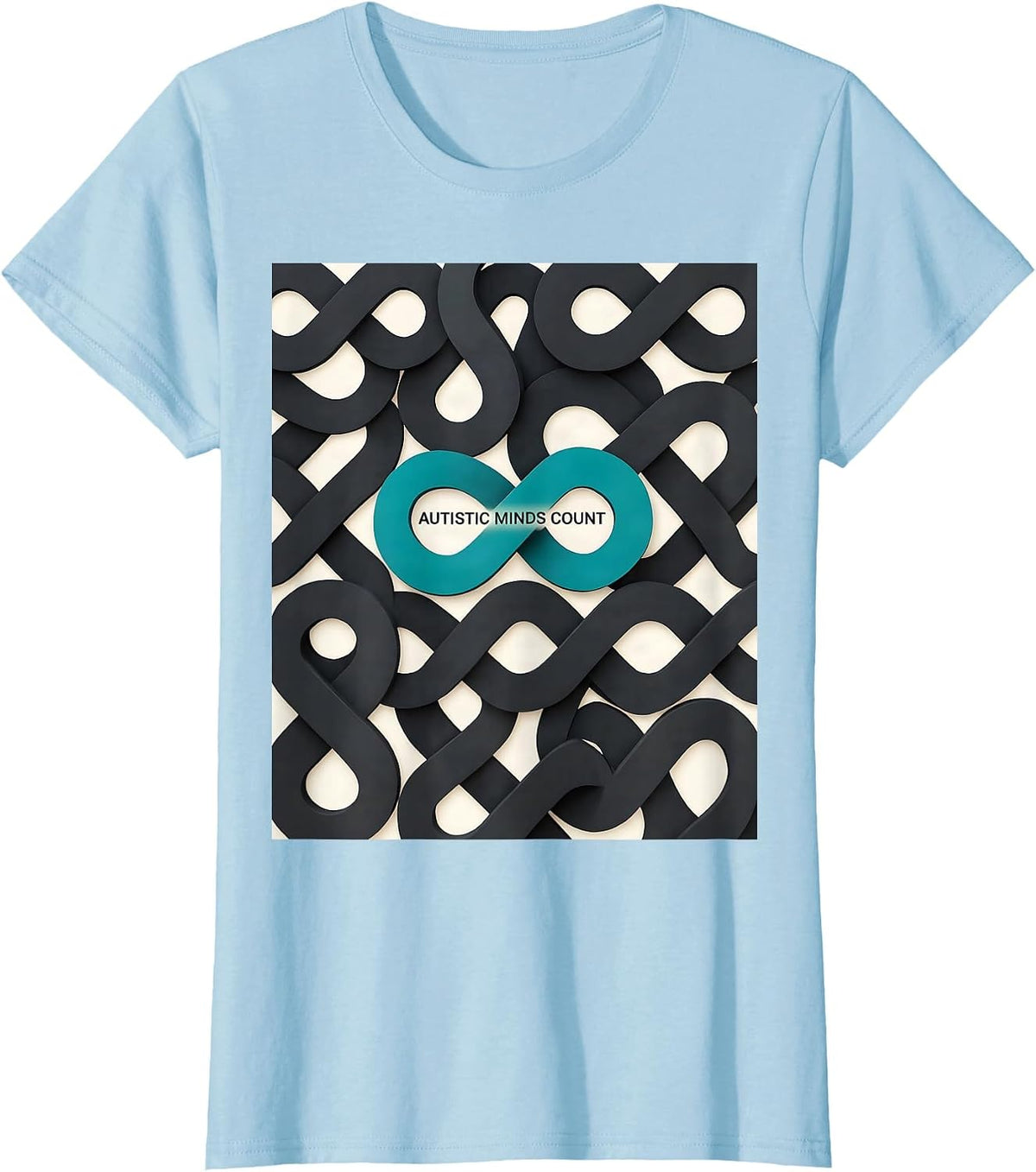 Autistic Minds Count Neurodiversity Awareness Gift T-Shirt - Baby Blue