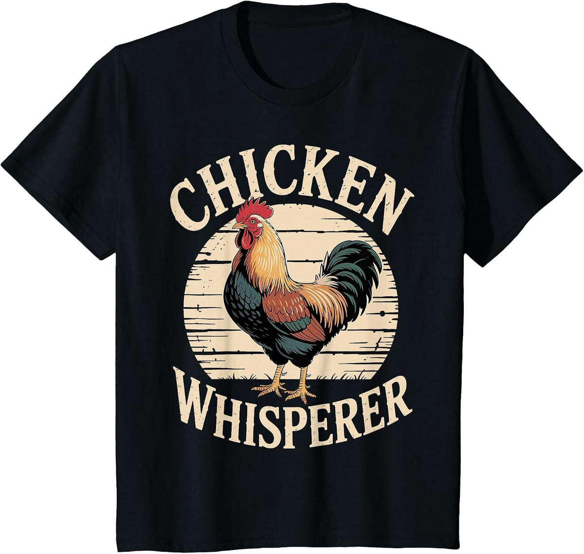 Chicken Whisperer Funny Rooster Farm Animal T-Shirt - Black