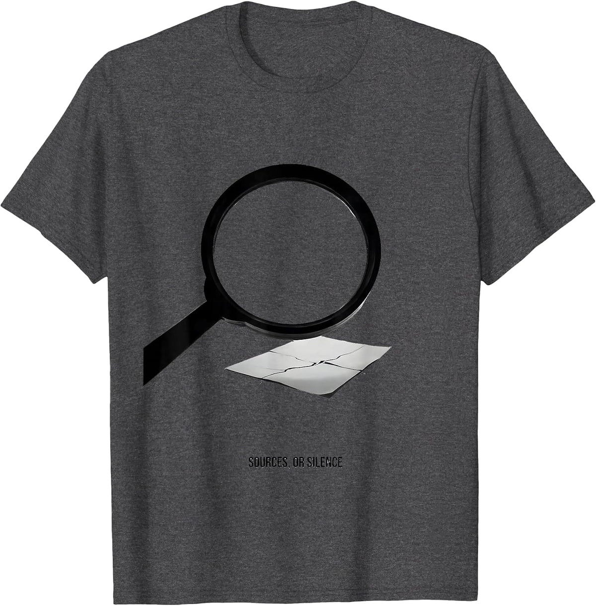 Men's Sources Or Silence Funny History Teacher Classroom Humor T-Shirt - Dark Heather Grey