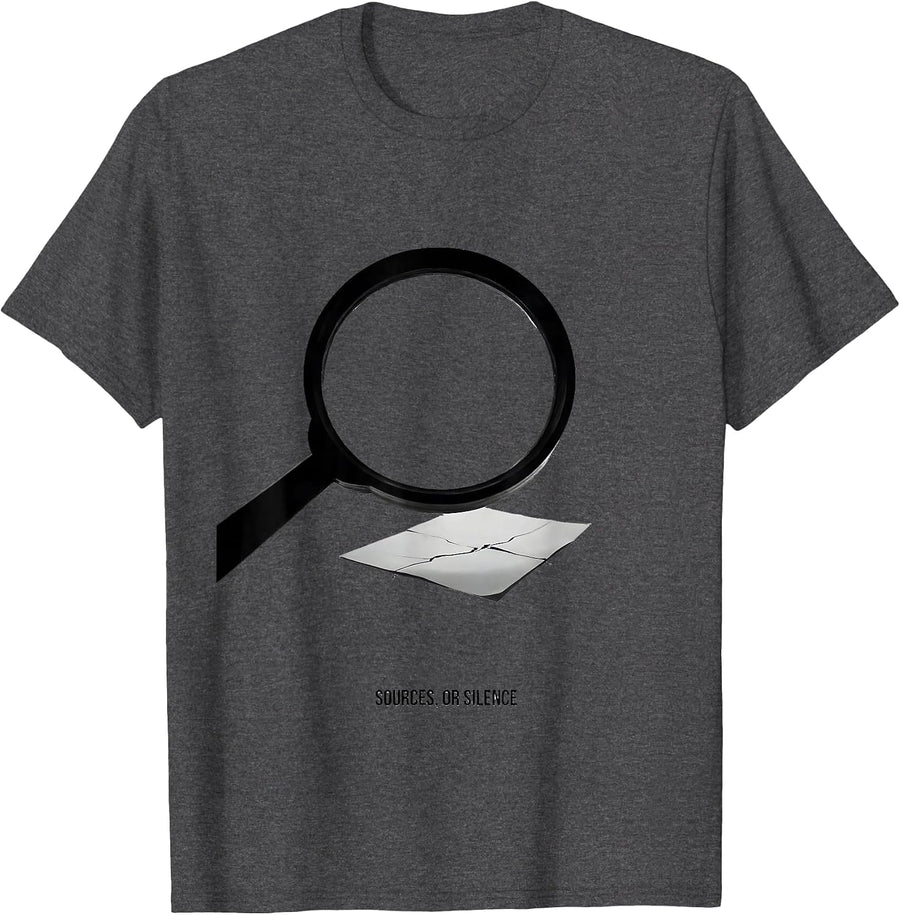 Men's Sources Or Silence Funny History Teacher Classroom Humor T-Shirt - Dark Heather Grey