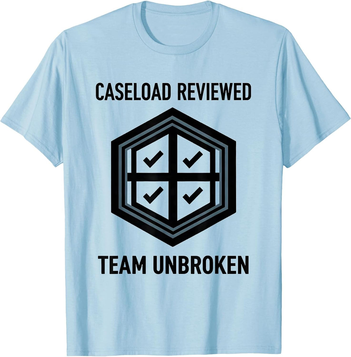 Men's Caseload Reviewed Team Unbroken Geometric Special Education T-Shirt - Baby Blue
