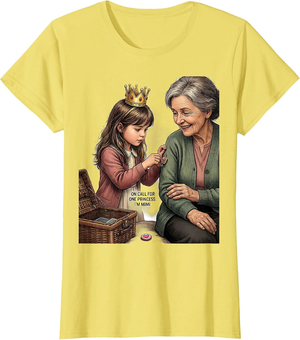 On Call For One Princess I'm Mimi Funny Grandma Gift T-Shirt - Lemon Yellow