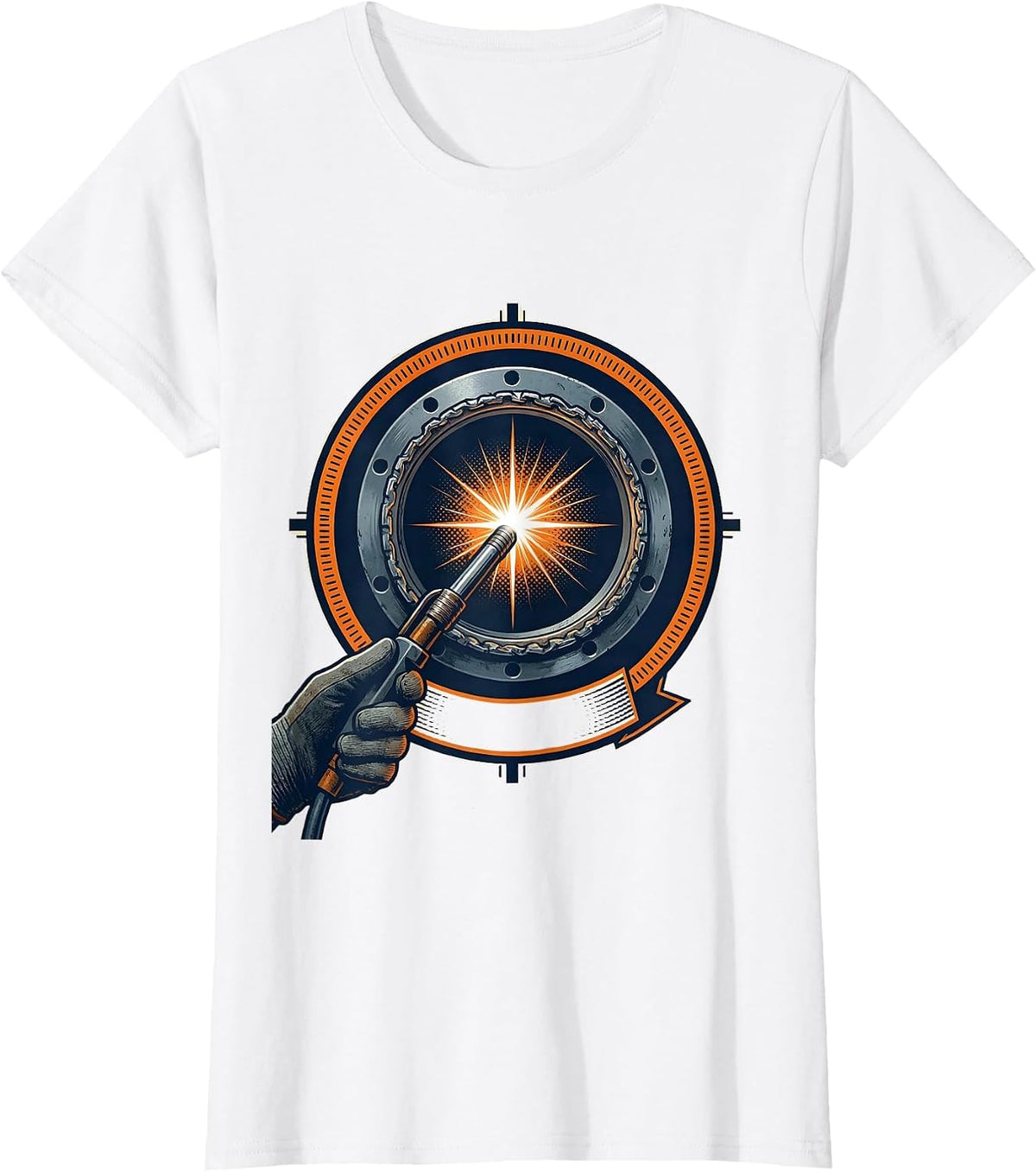 Welder Emblem Torch and Pipe Trade Pride Humor T-Shirt - White